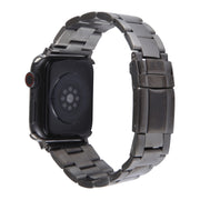 For Apple Watch Series 6 40mm Three-Bead Stainless Steel Watch Band(Gun Color)
