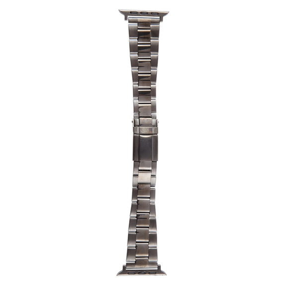 For Apple Watch Series 6 40mm Three-Bead Stainless Steel Watch Band(Gun Color)