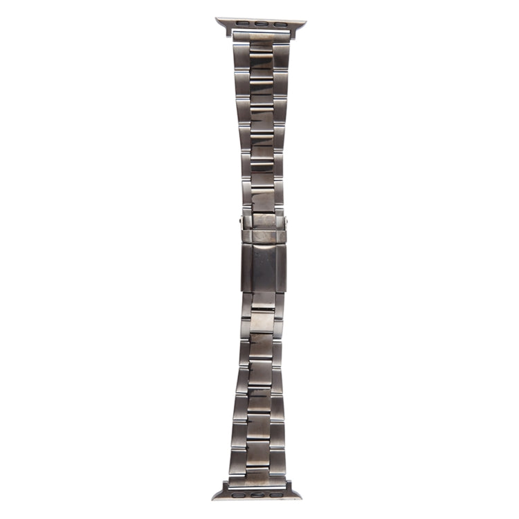 For Apple Watch Series 6 40mm Three-Bead Stainless Steel Watch Band(Gun Color)