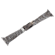 For Apple Watch Series 6 40mm Three-Bead Stainless Steel Watch Band(Gun Color)