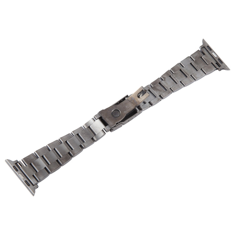 For Apple Watch Series 6 40mm Three-Bead Stainless Steel Watch Band(Gun Color)