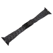 For Apple Watch 42mm Three-Bead Stainless Steel Watch Band(Black)