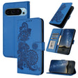 For Google Pixel 9 Datura Flower Embossed Flip Leather Phone Case(Blue) - Google Cases by PMC TechLife | Online Shopping South Africa | PMC TechLife | Buy Now Pay Later Mobicred