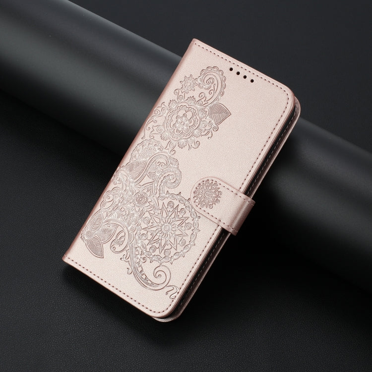 For Google Pixel 9 Datura Flower Embossed Flip Leather Phone Case(Rose Gold) - Google Cases by PMC TechLife | Online Shopping South Africa | PMC TechLife | Buy Now Pay Later Mobicred