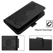 For Google Pixel 9 Datura Flower Embossed Flip Leather Phone Case(Black)