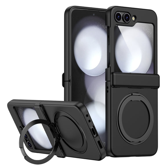 For Samsung Galaxy Z Flip5 5G 360 Degree Stand MagSafe Magnetic All-inclusive Phone Case(Black)