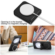 For Samsung Galaxy Z Flip5 5G 360 Degree Stand MagSafe Magnetic All-inclusive Phone Case(Black)
