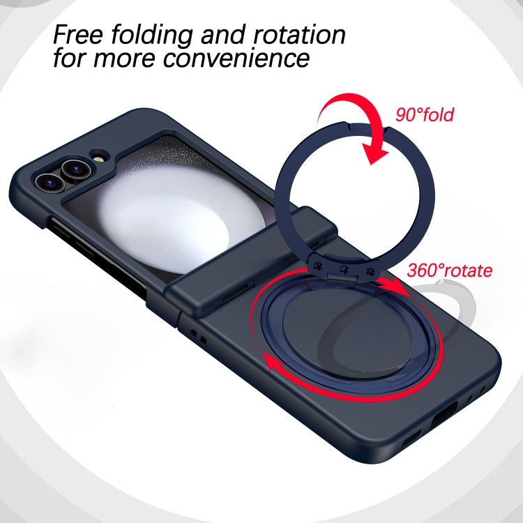 For Samsung Galaxy Z Flip5 5G 360 Degree Stand MagSafe Magnetic All-inclusive Phone Case(Navy Blue) - Galaxy Z Flip5 Cases by PMC TechLife | Online Shopping South Africa | PMC TechLife