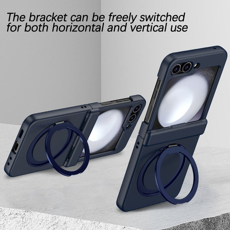 For Samsung Galaxy Z Flip5 5G 360 Degree Stand MagSafe Magnetic All-inclusive Phone Case(Navy Blue) - Galaxy Z Flip5 Cases by PMC TechLife | Online Shopping South Africa | PMC TechLife