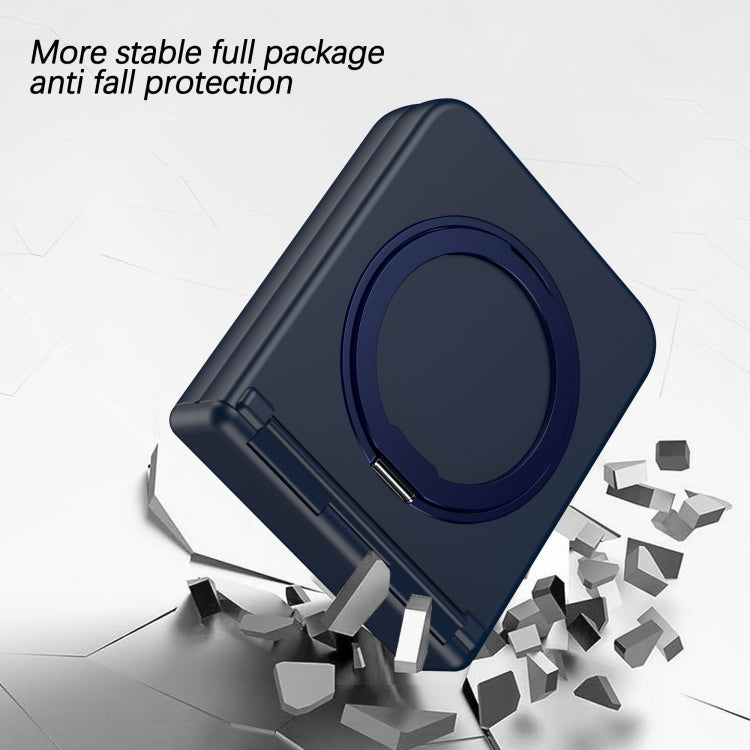 For Samsung Galaxy Z Flip5 5G 360 Degree Stand MagSafe Magnetic All-inclusive Phone Case(Navy Blue) - Galaxy Z Flip5 Cases by PMC TechLife | Online Shopping South Africa | PMC TechLife