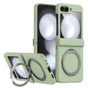 For Samsung Galaxy Z Flip5 5G 360 Degree Stand MagSafe Magnetic All-inclusive Phone Case(Light Green)