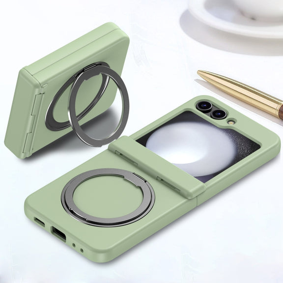 For Samsung Galaxy Z Flip5 5G 360 Degree Stand MagSafe Magnetic All-inclusive Phone Case(Light Green)