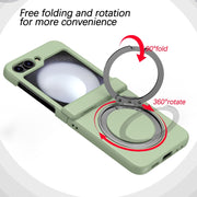 For Samsung Galaxy Z Flip5 5G 360 Degree Stand MagSafe Magnetic All-inclusive Phone Case(Light Green)