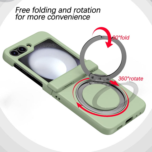 For Samsung Galaxy Z Flip5 5G 360 Degree Stand MagSafe Magnetic All-inclusive Phone Case(Light Green)