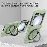 For Samsung Galaxy Z Flip5 5G 360 Degree Stand MagSafe Magnetic All-inclusive Phone Case(Light Green)