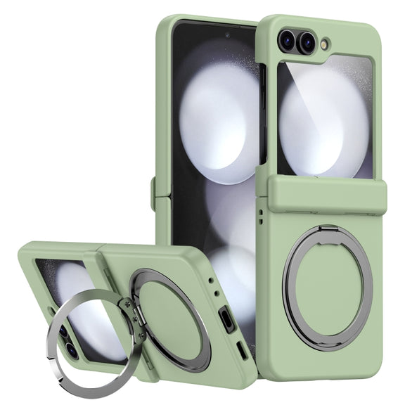 For Samsung Galaxy Z Flip5 5G 360 Degree Stand MagSafe Magnetic All-inclusive Phone Case(Light Green)
