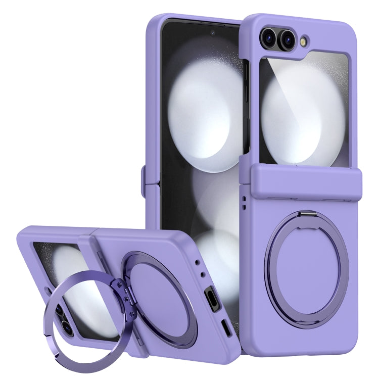 For Samsung Galaxy Z Flip5 5G 360 Degree Stand MagSafe Magnetic All-inclusive Phone Case(Purple) - Galaxy Z Flip5 Cases by PMC TechLife | Online Shopping South Africa | PMC TechLife