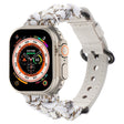 For Apple Watch Ultra 2 49mm Paracord Genuine Leather Watch Band(White Khaki) - Watch Bands by PMC TechLife | Online Shopping South Africa | PMC TechLife | Buy Now Pay Later Mobicred
