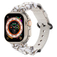 For Apple Watch Ultra 49mm Paracord Genuine Leather Watch Band(White Khaki) - Watch Bands by PMC TechLife | Online Shopping South Africa | PMC TechLife | Buy Now Pay Later Mobicred