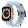 For Apple Watch Ultra 2 49mm Plain Paracord Genuine Leather Watch Band(Baby Blue) - Watch Bands by PMC TechLife | Online Shopping South Africa | PMC TechLife | Buy Now Pay Later Mobicred