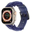 For Apple Watch Ultra 2 49mm Plain Paracord Genuine Leather Watch Band(Royal Blue) - Watch Bands by PMC TechLife | Online Shopping South Africa | PMC TechLife | Buy Now Pay Later Mobicred