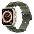 For Apple Watch Ultra 2 49mm Plain Paracord Genuine Leather Watch Band(Army Green) - Watch Bands by PMC TechLife | Online Shopping South Africa | PMC TechLife | Buy Now Pay Later Mobicred