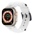 For Apple Watch Ultra 2 49mm Plain Paracord Genuine Leather Watch Band(White) - Watch Bands by PMC TechLife | Online Shopping South Africa | PMC TechLife | Buy Now Pay Later Mobicred