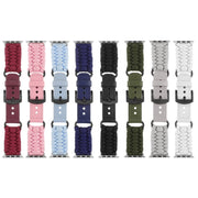 For Apple Watch Ultra 49mm Plain Paracord Genuine Leather Watch Band(White)