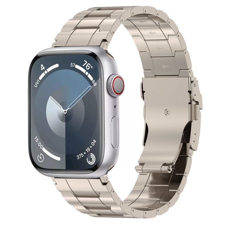 For Apple Watch Series 7 45mm Safety Buckle Trapezoid Titanium Steel Watch Band(Titanium) - free shipping - PMC TechLife - Order now!