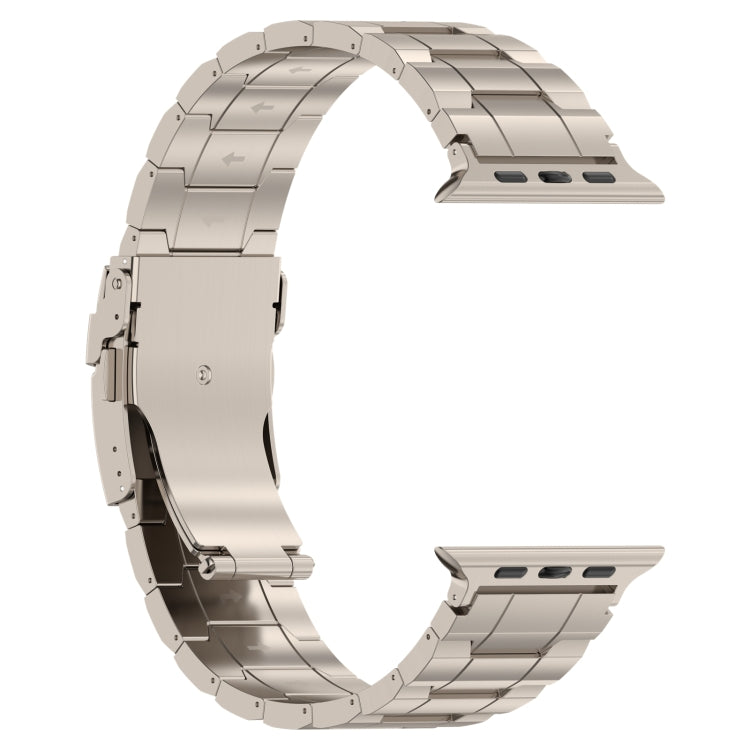For Apple Watch SE 40mm Safety Buckle Trapezoid Titanium Steel Watch Band(Titanium) - Watch Bands by PMC TechLife | Online Shopping South Africa | PMC TechLife