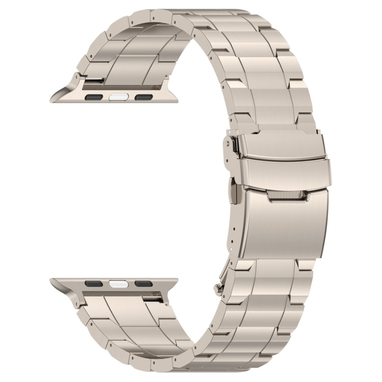 For Apple Watch Series 6 40mm Safety Buckle Trapezoid Titanium Steel Watch Band(Titanium) - Watch Bands by PMC TechLife | Online Shopping South Africa | PMC TechLife
