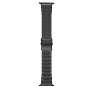 For Apple Watch 38mm Safety Buckle Trapezoid Titanium Steel Watch Band(Grey)