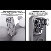 For iPhone 14 Invisible Lens Holder PC + TPU Frosted MagSafe Phone Case(White)