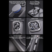 For iPhone 14 Pro Max Invisible Lens Holder PC + TPU Frosted MagSafe Phone Case(Dark Blue)