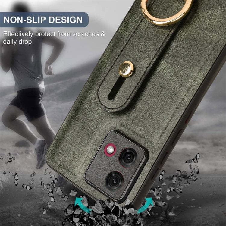 For Motorola Moto G84 5G Wristband Leather Back Phone Case(Green) - free shipping - PMC TechLife - Order now!