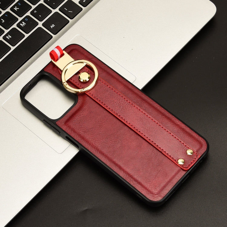 For Motorola Moto G 5G 2024 Wristband Leather Back Phone Case(Red)