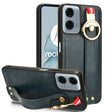 For Motorola Moto G Play 5G 2024 Wristband Leather Back Phone Case(Blue) - Motorola Cases by PMC Jewellery | Online Shopping South Africa | PMC Jewellery | Buy Now Pay Later Mobicred