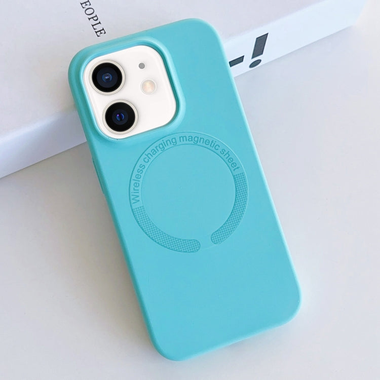 For iPhone 12 MagSafe Magnetic Liquid Silicone Phone Case(Lake Blue) - iPhone 12 / 12 Pro Cases by PMC TechLife | Online Shopping South Africa | PMC TechLife