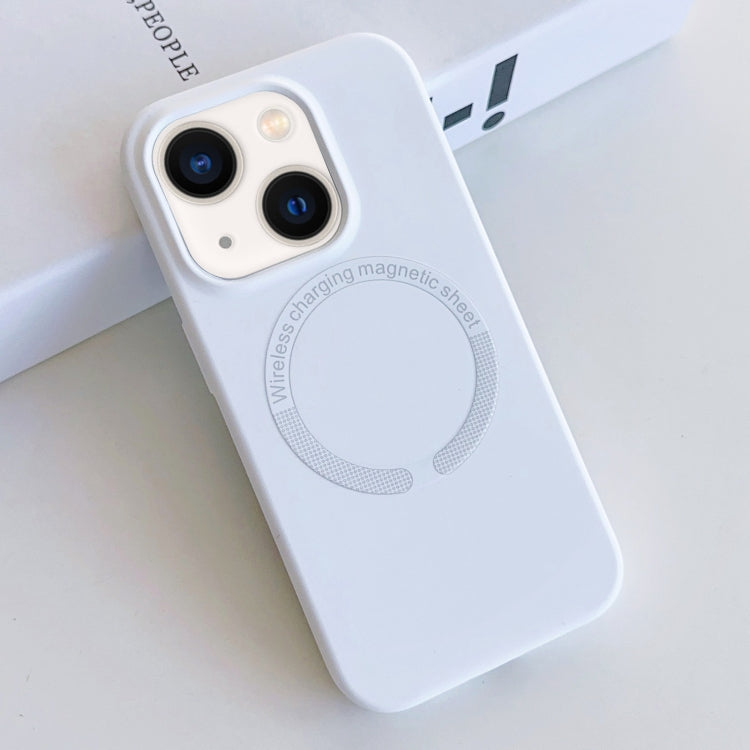 For iPhone 13 MagSafe Magnetic Liquid Silicone Phone Case(White) - iPhone 13 Cases by PMC TechLife | Online Shopping South Africa | PMC TechLife
