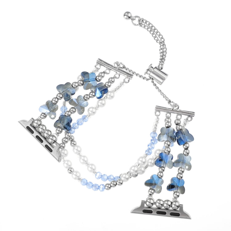 For Apple Watch Ultra 2 49mm Butterfly Chain Bracelet Metal Watch Band(Blue) - Watch Bands by PMC TechLife | Online Shopping South Africa | PMC TechLife