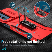 For Motorola Moto G Play 2024 Sliding Camshield Holder Phone Case(Red)