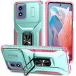 For Motorola Moto G Play 2024 Sliding Camshield Holder Phone Case(Grey Green + Pink) - Motorola Cases by PMC Jewellery | Online Shopping South Africa | PMC Jewellery | Buy Now Pay Later Mobicred
