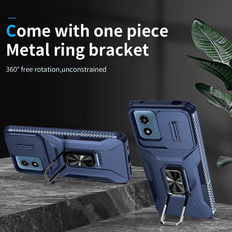 For Motorola Moto G Play 2024 Sliding Camshield Holder Phone Case(Blue) - Motorola Cases by PMC Jewellery | Online Shopping South Africa | PMC Jewellery | Buy Now Pay Later Mobicred