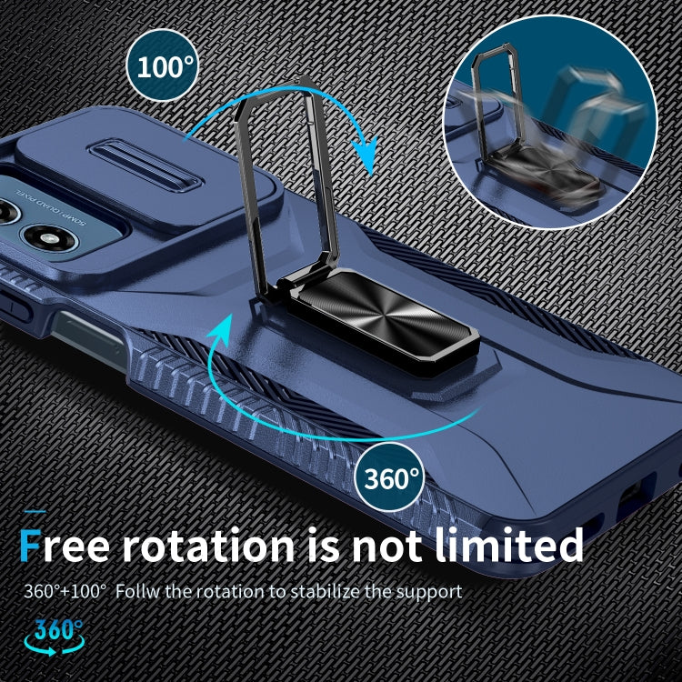 For Motorola Moto G Play 2024 Sliding Camshield Holder Phone Case(Blue) - Motorola Cases by PMC Jewellery | Online Shopping South Africa | PMC Jewellery | Buy Now Pay Later Mobicred