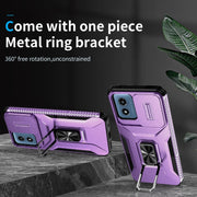 For Motorola Moto G Play 2024 Sliding Camshield Holder Phone Case(Purple)