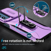 For Motorola Moto G Play 2024 Sliding Camshield Holder Phone Case(Purple)