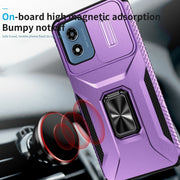 For Motorola Moto G Play 2024 Sliding Camshield Holder Phone Case(Purple)
