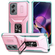 For Motorola Moto G Stylus 2024 Sliding Camshield Holder Phone Case(Pink + Grey Green) - Motorola Cases by PMC Jewellery | Online Shopping South Africa | PMC Jewellery | Buy Now Pay Later Mobicred