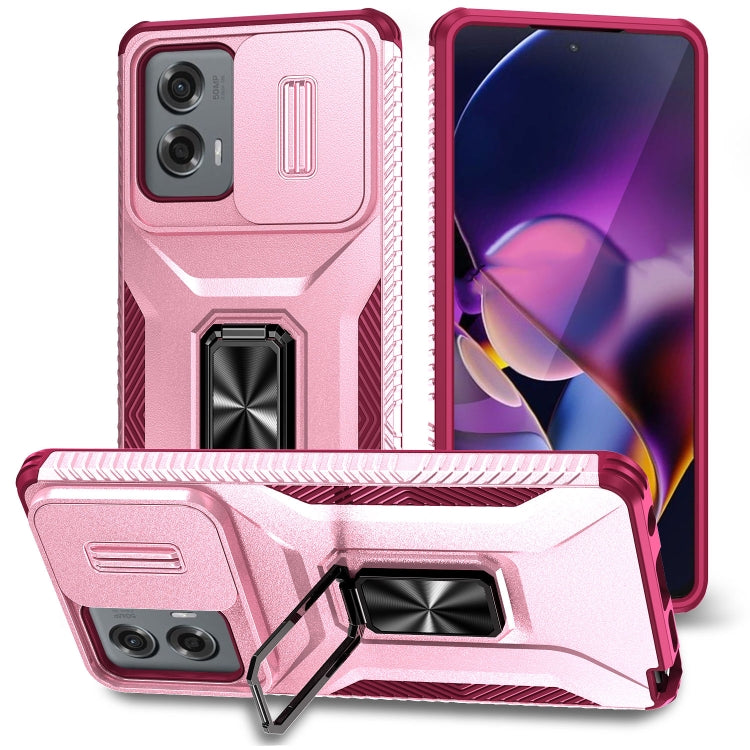 For Motorola Moto G Stylus 2024 Sliding Camshield Holder Phone Case(Pink + Rose Red) - Motorola Cases by PMC Jewellery | Online Shopping South Africa | PMC Jewellery | Buy Now Pay Later Mobicred
