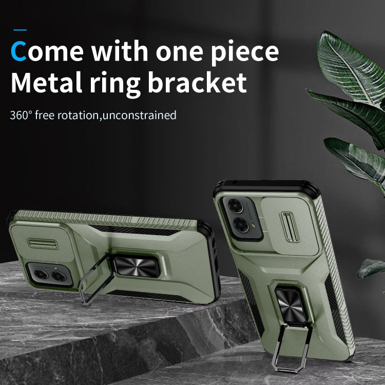 For Motorola Moto G 5G 2024 Sliding Camshield Holder Phone Case(Alpine Green) - Motorola Cases by PMC Jewellery | Online Shopping South Africa | PMC Jewellery | Buy Now Pay Later Mobicred